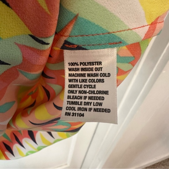 Crown and Ivy Dress Womens S Orange Yellow Sleeveless Pineapple Summer Spring - Picture 8 of 8